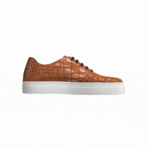 DS79 Cognac Croc Leather Low Top Trainer