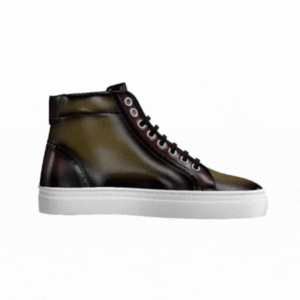Olive and Burgundy Burnished High Tops