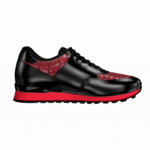 Dear Derrick Black Nappa and Red Croc Sneakers
