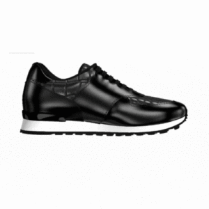 Dear Derrick All Black Nappa Leather With Croc Trim Sneakers