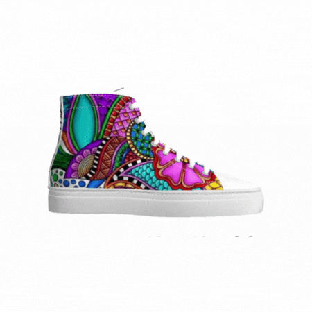 multicolored handmade sneakers