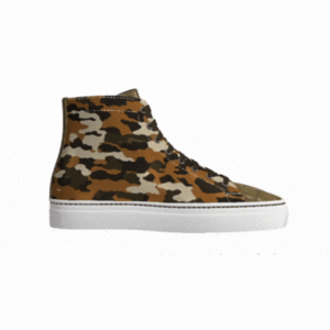 Brown Camo and Olive Croc High Top Sneakers