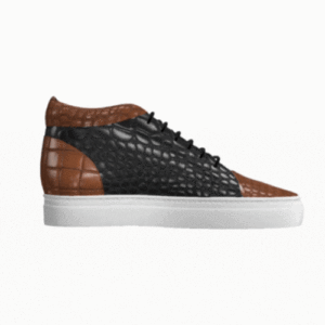 black and brown handmade sneakers