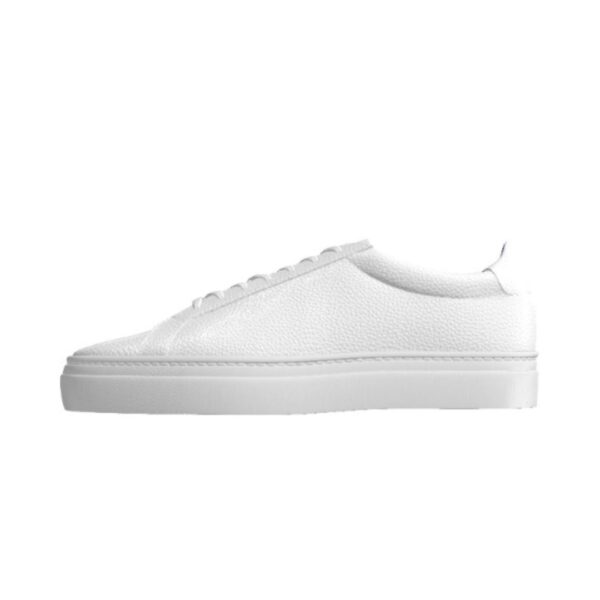 All White Full Grain Low Top Handmade Sneakers