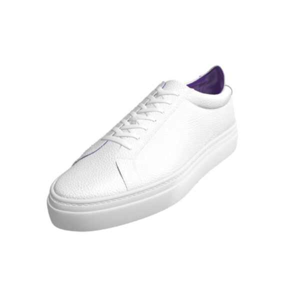 All White Full Grain Low Top Handmade Sneakers