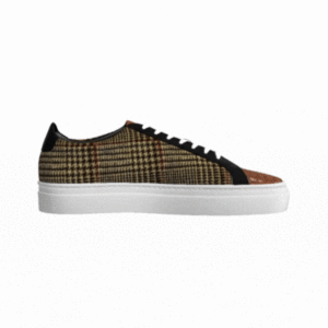 Brown Croc Tweed and Brown Croc Low Top Handmade Sneakers