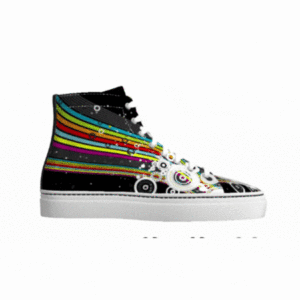 Black Colorful Printed High Top