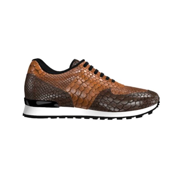 Genuine Python Brown Jogger Shoes