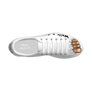 Dark Toes on White Casual Handmade Sneakers