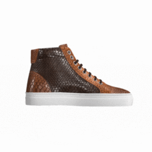 Genuine Python Brown High Top Sneaker
