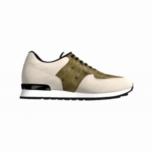 Genuine Ostrich and Suede Jogger Shoes