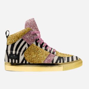 DS156 ZEBRA GLITTER HIGHTOP