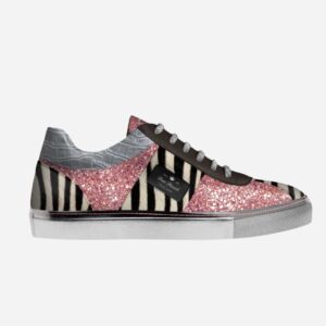 DS156 ZEBRA GLITTER LOWTOP